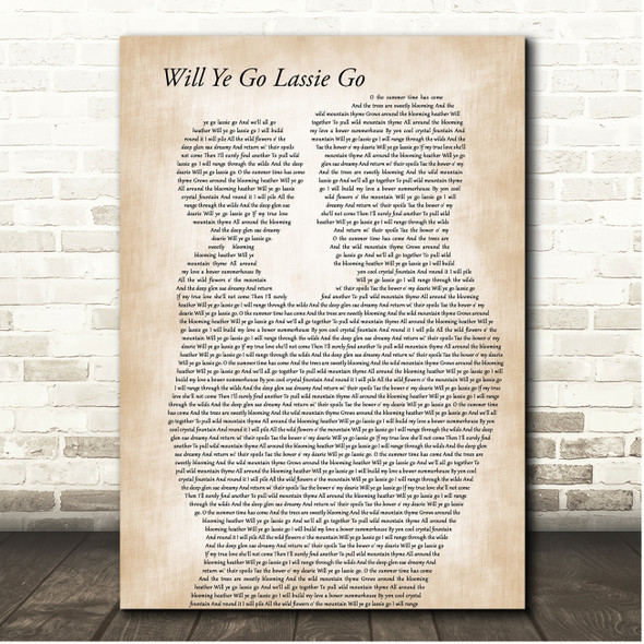 The Corries Will Ye Go Lassie Go Father & Child Song Lyric Print