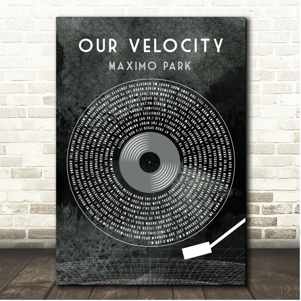 Maxïmo Park Our Velocity Grunge Grey Vinyl Record Song Lyric Print