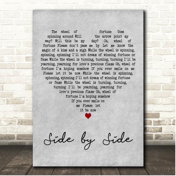 Kay Starr Side by Side Grey Heart Song Lyric Print