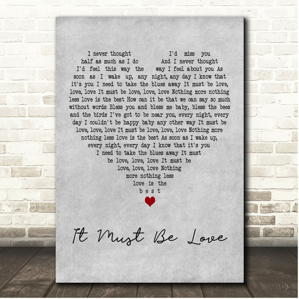 LABI SIFFRE It Must Be Love Grey Heart Song Lyric Print