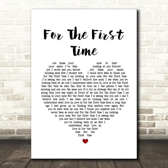 Rod Stewart For The First Time White Heart Song Lyric Quote Print