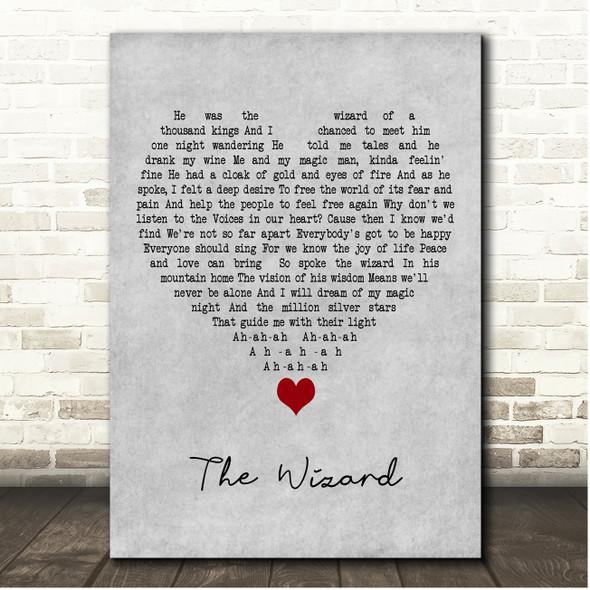 Uriah Heep The Wizard Grey Heart Song Lyric Print