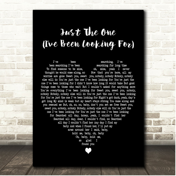 Johnnie Taylor Just The One (Ive Been Looking For) Black Heart Song Lyric Print