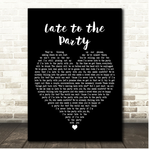 Kacey Musgraves Late to the Party Black Heart Song Lyric Print