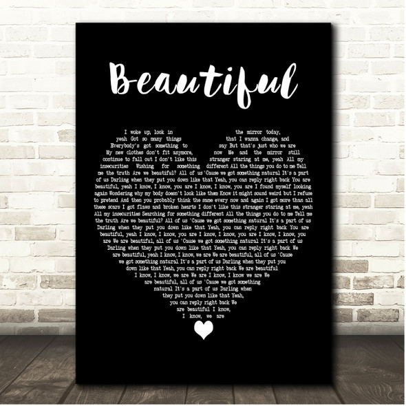 Anne-Marie Beautiful Black Heart Song Lyric Print