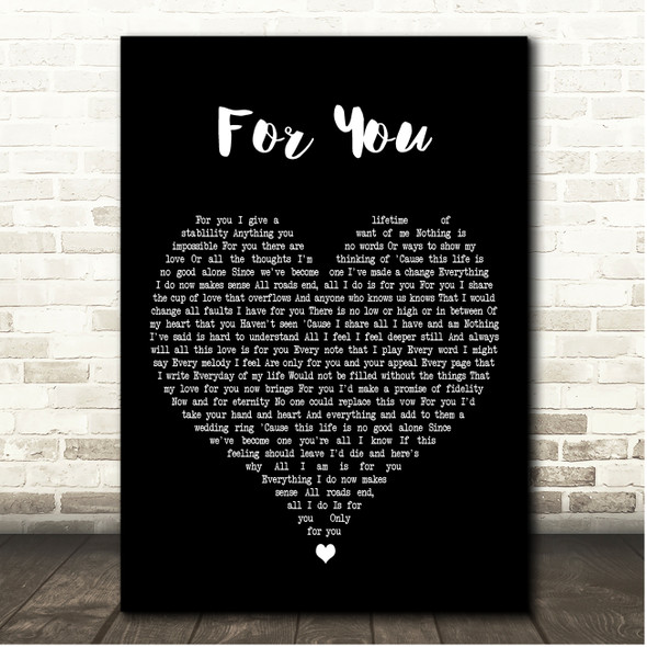 Kenny Lattimore For You Black Heart Song Lyric Print