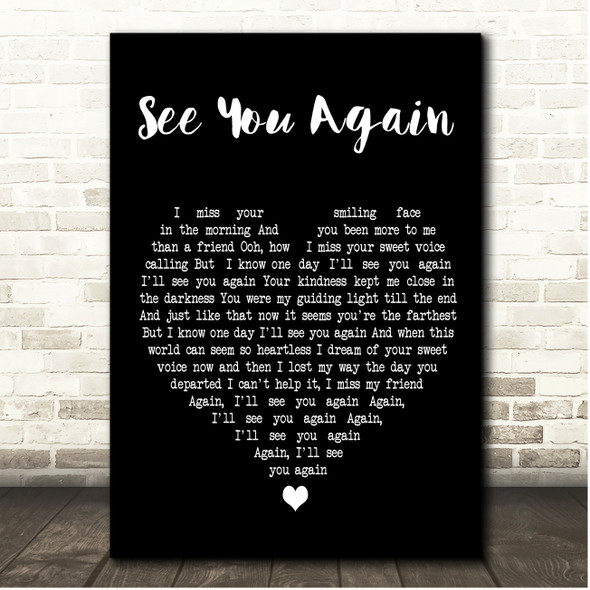 Kid Rock See You Again Black Heart Song Lyric Print