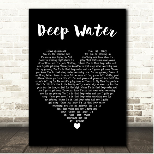 Landon McNamara Deep Water Black Heart Song Lyric Print
