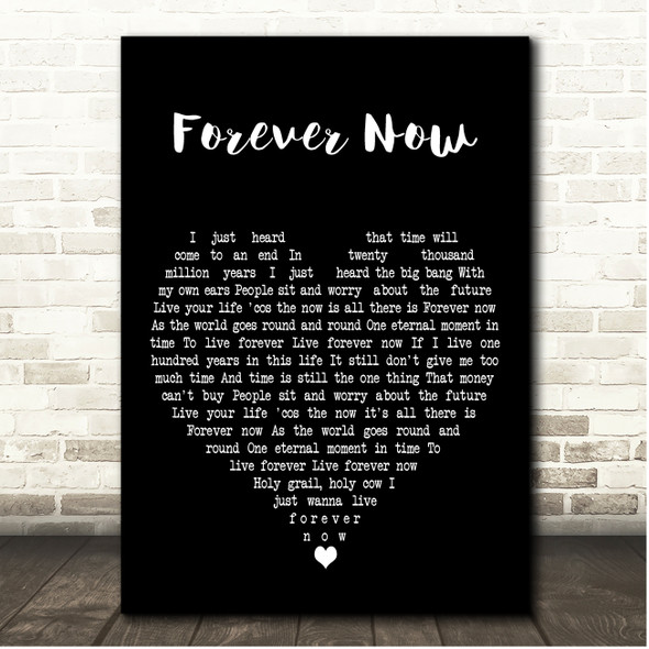 Level 42 Forever Now Black Heart Song Lyric Print