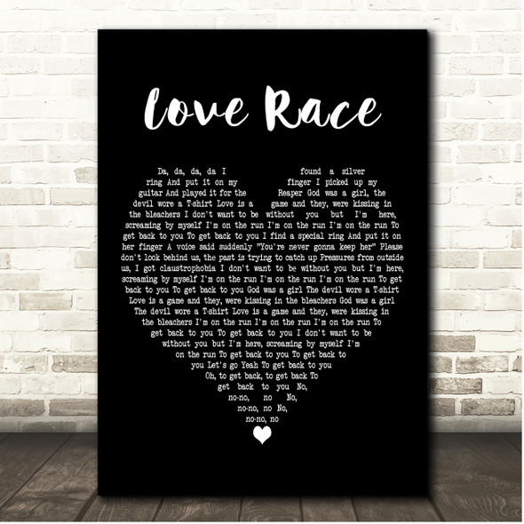 Machine Gun Kelly love race Black Heart Song Lyric Print