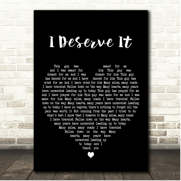 Madonna I Deserve It Black Heart Song Lyric Print