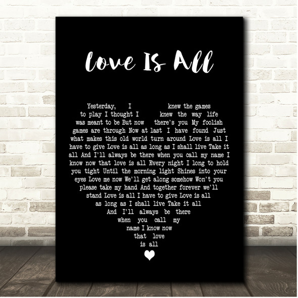 Malcolm Roberts Love Is All Black Heart Song Lyric Print