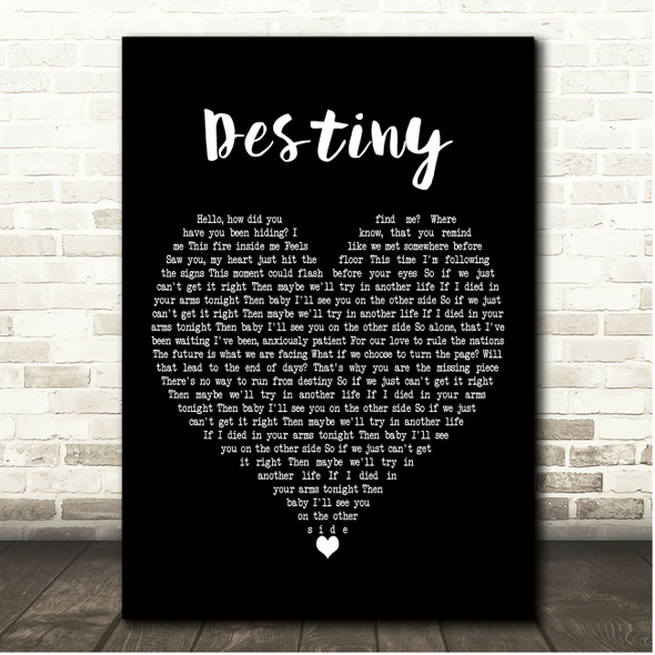 Markus Schulz Destiny Black Heart Song Lyric Print