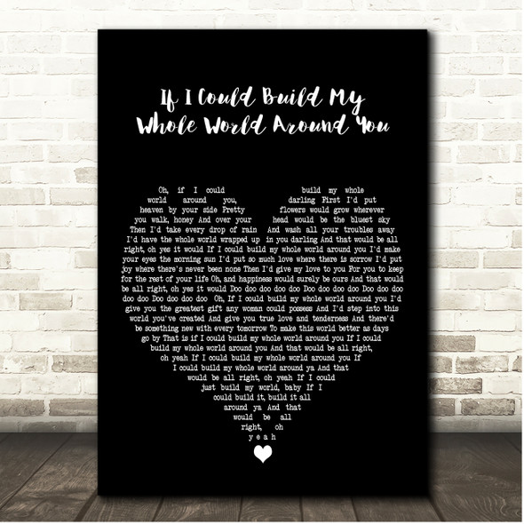 Marvin Gaye & Tammi Terrell If I Could Build My Whole World Around You Black Heart Song Lyric Print