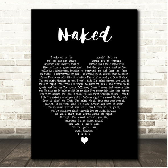 Avril Lavigne Naked Black Heart Song Lyric Print