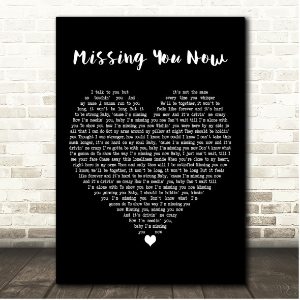 Michael Bolton Missing You Now Black Heart Song Lyric Print