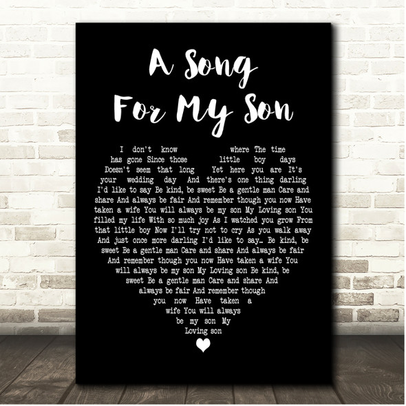 Mikki Viereck A Song For My Son Black Heart Song Lyric Print