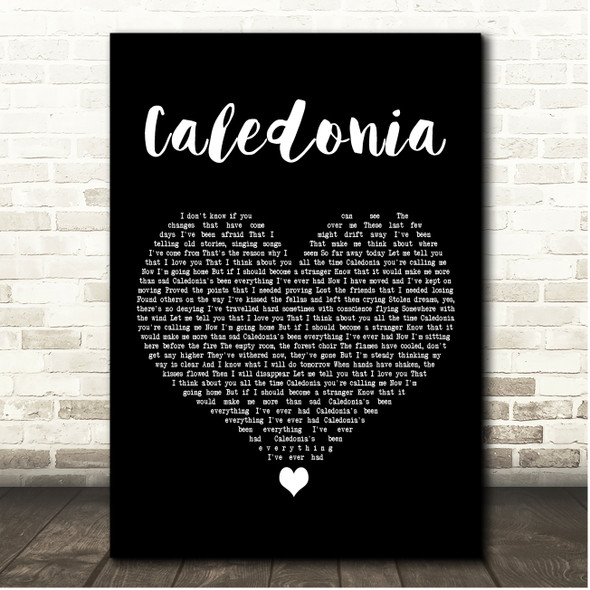 Nathan Carter Caledonia Black Heart Song Lyric Print