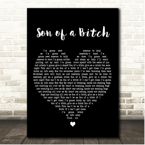 Nathaniel Rateliff & The Night Sweats S.O.B. Black Heart Song Lyric Print