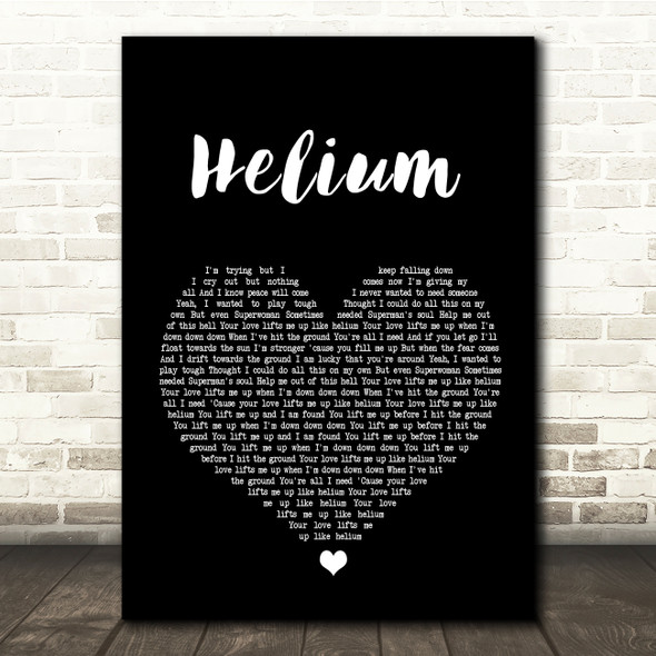 Sia Helium Black Heart Song Lyric Quote Print