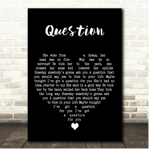 Old 97's Question Black Heart Song Lyric Print