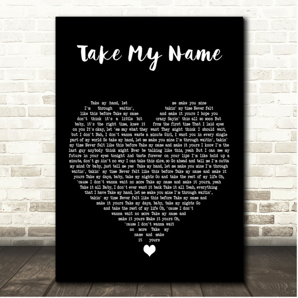 Parmalee Take My Name Black Heart Song Lyric Print