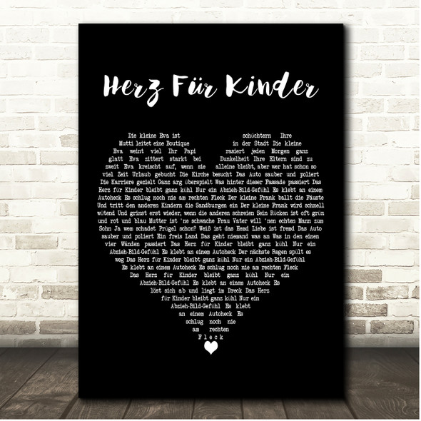 Pur Herz Für Kinder Black Heart Song Lyric Print