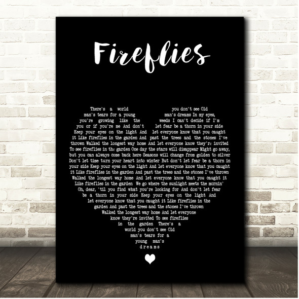 RagnBone Man Fireflies Black Heart Song Lyric Print