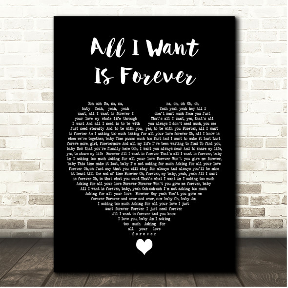 Regina Belle All I Want Is Forever Black Heart Song Lyric Print