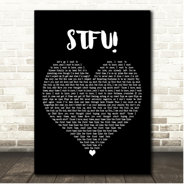 Rina Sawayama STFU! Black Heart Song Lyric Print