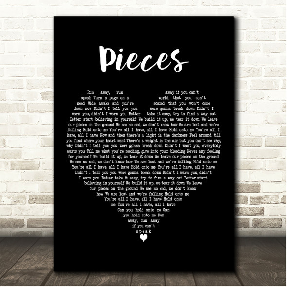 Rob Thomas Pieces Black Heart Song Lyric Print