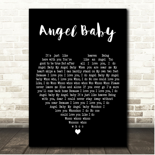 Rosie & The Originals Angel Baby Black Heart Song Lyric Print