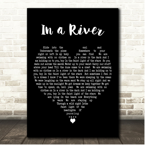 Rostam In a River Black Heart Song Lyric Print