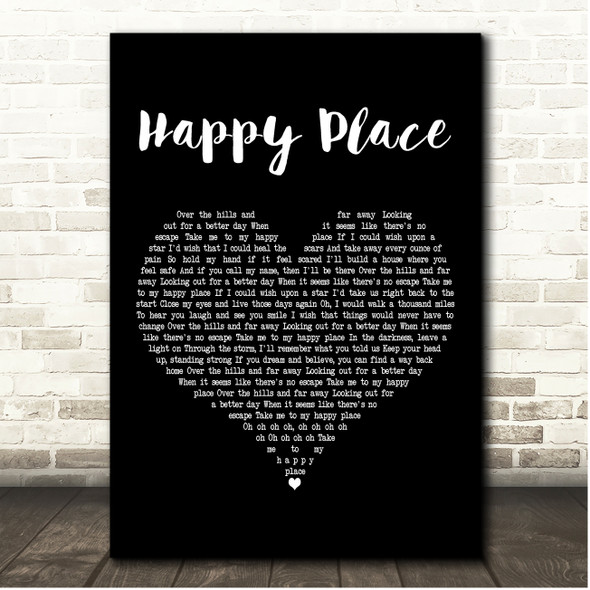 Saint PHNX Happy Place Black Heart Song Lyric Print