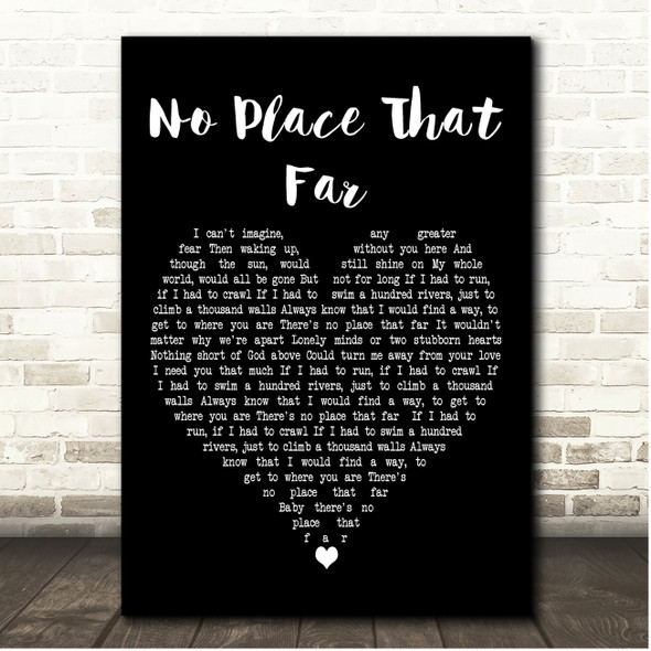 Sara Evans No Place That Far Black Heart Song Lyric Print