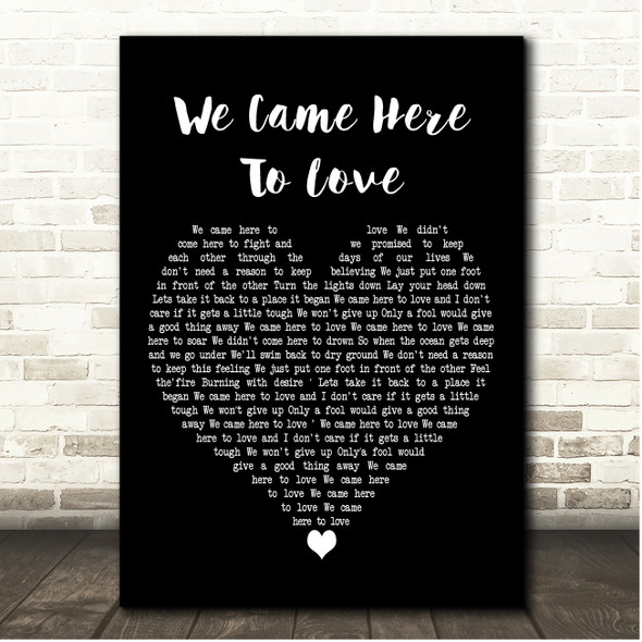 Sébastien Izambard We Came Here To Love Black Heart Song Lyric Print