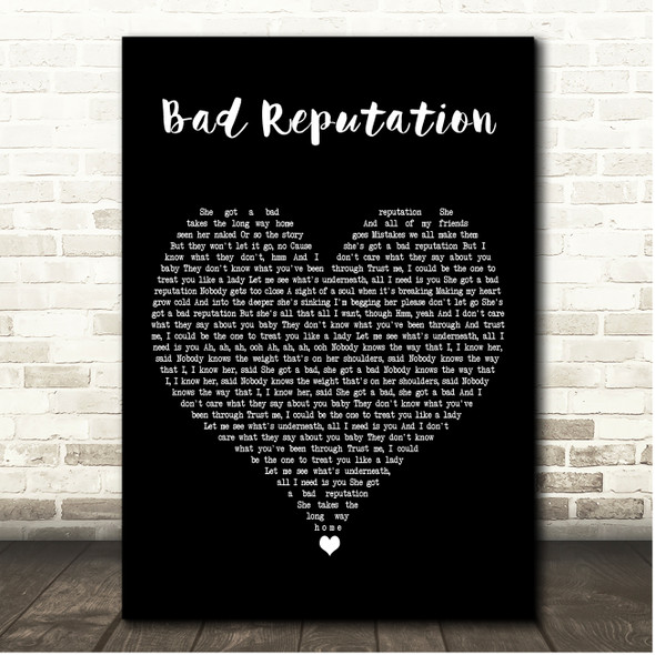 Shawn Mendes Bad Reputation Black Heart Song Lyric Print