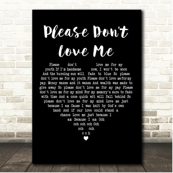 Son of Cloud Please Dont Love Me Black Heart Song Lyric Print