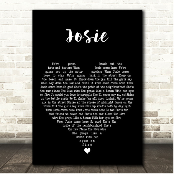 Steely Dan Josie Black Heart Song Lyric Print