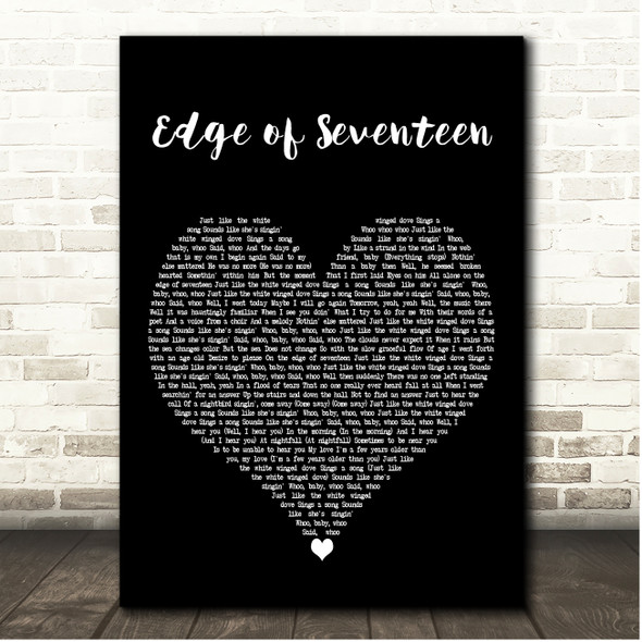 Stevie Nicks Edge of Seventeen Black Heart Song Lyric Print