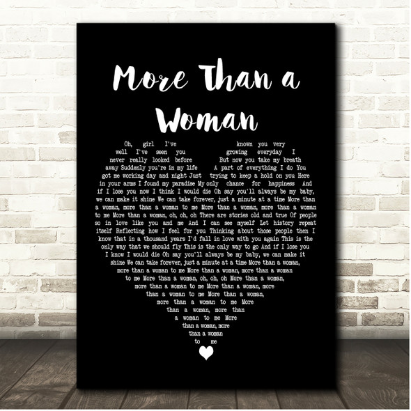 Tavares More Than a Woman Black Heart Song Lyric Print