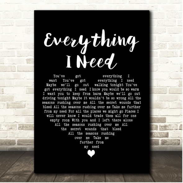 Big Country Everything I Need Black Heart Song Lyric Print