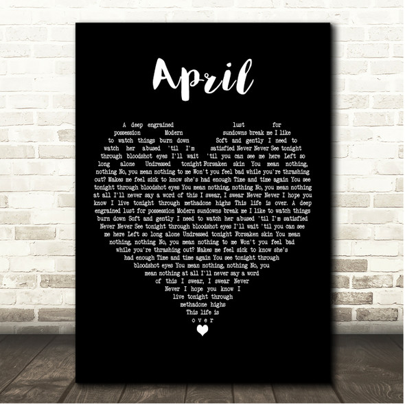 TesseracT April Black Heart Song Lyric Print