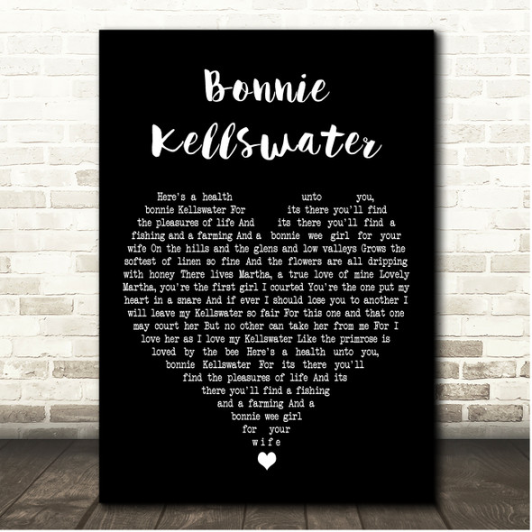 The Irish Rovers Bonnie Kellswater Black Heart Song Lyric Print