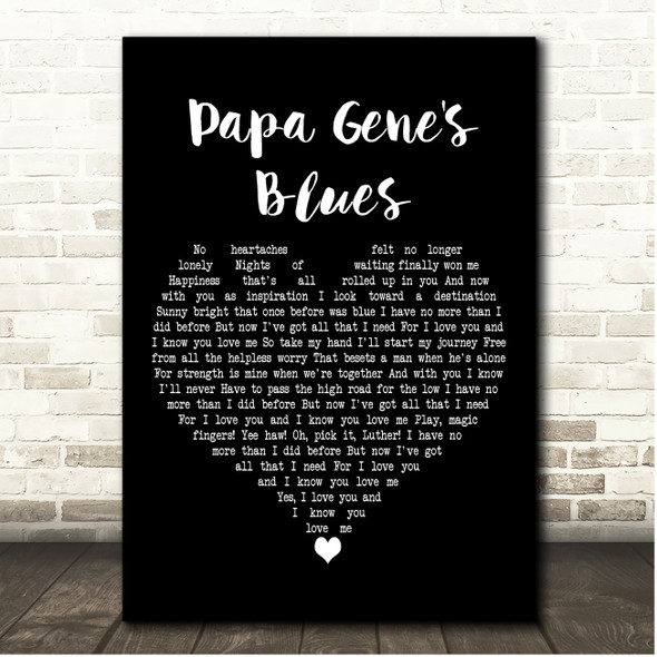 The Monkees Papa Gene's Blues Black Heart Song Lyric Print