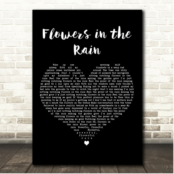 The Move Flowers in the Rain Black Heart Song Lyric Print