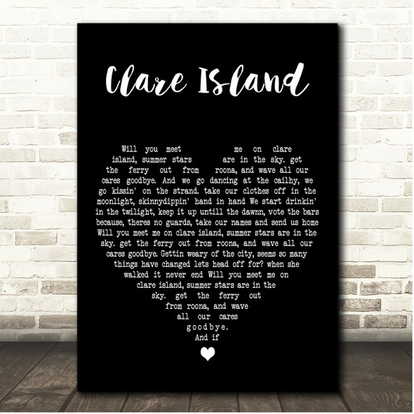 The Saw Doctors Clare Island Black Heart Song Lyric Print