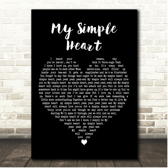 The Three Degrees My Simple Heart Black Heart Song Lyric Print