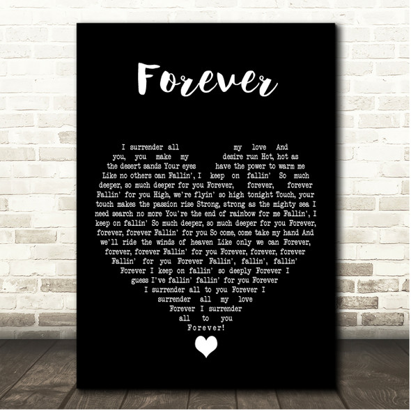 Y&T Forever Black Heart Song Lyric Print