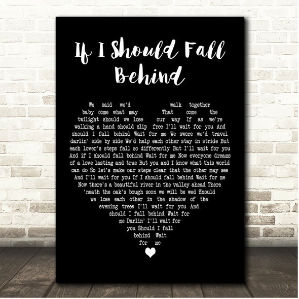 Bruce Springsteen If I Should Fall Behind Black Heart Song Lyric Print